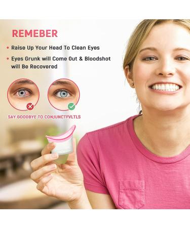AXLOFO Silicone Eye Wash Cup Bath Kit for Effective Eye Cleansing - Soothing Tired Eyes (Pink-2) - Buy Online on GoSupps.com