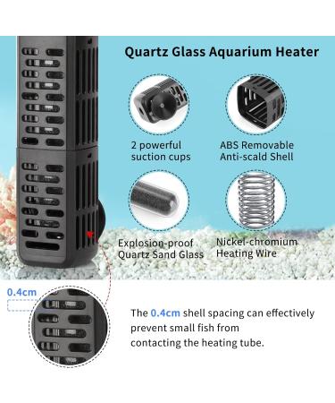 Hitauing Aquarium Heater - 50W/100W/300W/500W with Over-Temperature Protection & Auto Shutoff for Salt & Freshwater Tanks - Buy Online on GoSupps.com