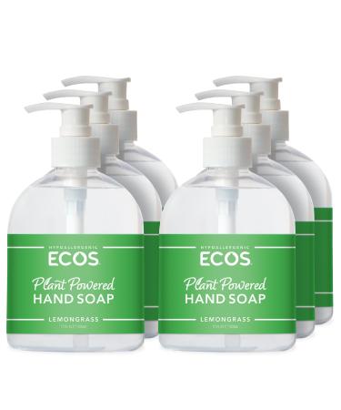 ECOS Hypoallergenic Hand Soap - Plants Based Hand Soap - Safe for Sensitive Skin - Lemongrass - 17 oz Bottle (6 pack)