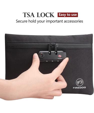 FIREDOG Smell Proof Travel Bag with Lock - 9.5 x 6.5 Inch, Black - Buy Online on GoSupps.com