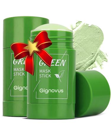 Green Tea Mask Stick, Green Tea Deep Cleanse Mask Stick, Green Mask Stick for Blackheads & Face Moisturizing, Deep Cleanse Green Tea Mask Stick Pore Cleansing, Skin Brightening, Removes Blackheads Green Mask Stick for All Skin Types (2 Packs)