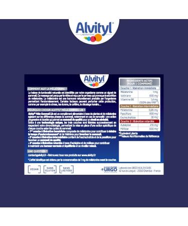 Alvityl M la-Sommeil LIB - M latonine + 5 Plantes - Comprim Tricouche Lib ration Prolong e - Nuit r paratrice - 15 Comprim s Tri-couches - Buy Online on GoSupps.com