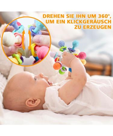 Shop Fixed Toys for Babies 0-9 Months | Silicone Rattle Gripping Ball | Montessori Motor Skills Development - Buy Online on GoSupps.com