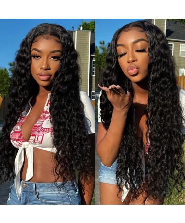 20 Inch Deep Wave Human Hair Lace Front Wig - 150% Density Pre Plucked Brazilian Virgin Hair - Free Part 4x4 Lace Closure - Baby Hairline - for Black Women - Buy Online on GoSupps.com