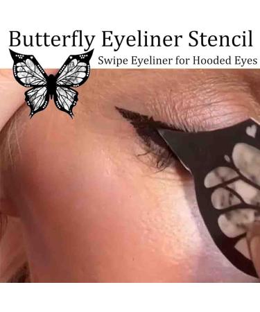 Butterfly Eyeliner Stencil Winged Eyeliner Stamp Reusable and Flexible Eyeliner Stamp Tool Suitable for Makeup Beginners for Winged Look (3Pcs) - Buy Online on GoSupps.com