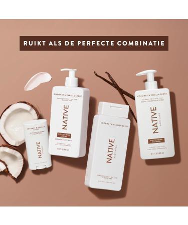 Native Shampoo for women and men without artificial fragrances or mineral oils coconut and vanilla scent moisturizing shampoo gives hair soft healthy shine 3 x 487 ml - Buy Online on GoSupps.com