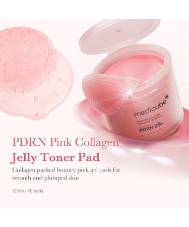 medicube Salmon DNA PDRN Pink Collagen Jelly Pad | Korean Gel Toner Pads with Niacinamide Madecassoside Retinol | Soothing Radiance & Uneven Skin Tone | Korean Skin Care | 70Pads Pdrn Jelly Gel Pads 70 Count (Pack of 1) - Buy Online on GoSupps.com