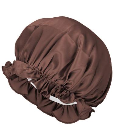 Moonsix Natural Silk Women's Sleep Bonnet for Hair Care - Brown - Buy Online on GoSupps.com