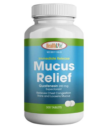 HEALTH LFE HealthLife Mucus Relief Guaifenesin Tablets 200 mg (300 Count)