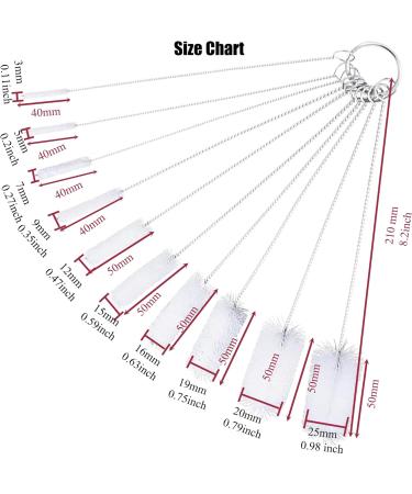 FOREVERIE Multipurpose Flexible Cleaner Brush for Cleaning Straws Sippy Cups Bottles Tube and Pipes Nozzles Small Corner Area Set of 10 Bristles Size from Tiny to Large 10 3 to 25 mm x L 210 MM / 0.13-1 x 8.3 In - Buy Online on GoSupps.com