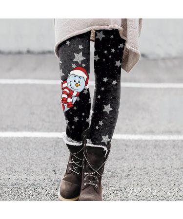 Shop Mjiqing Christmas Leggings for Women - Warm High Waist Santa Claus Design Plus Size Thermo Stretch and Comfortable Elastic Socks - Thick Dark Gray Pants - Buy Online on GoSupps.com