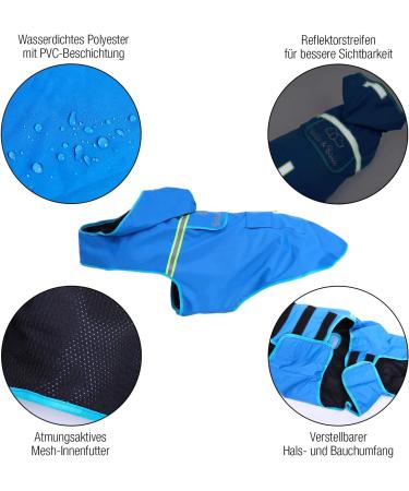 Bella & Balu Waterproof Dog Coat with Hood & Reflectors - XS Gray | Safe & Dry Walks for Your Dog - Buy Online on GoSupps.com