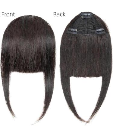 Bangs Hair Clip in Bangs Human Hair Bangs 3 Clips In Black Blunt Cut Fringe Hair Piece Natural Black Blonde Bang 8" Clip In Hair Extensions Bangs Hair Clip(#2) - Buy Online on GoSupps.com