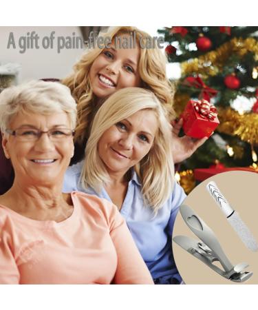 Nail Clipper Angled Head Long Handled Toenail Clipper for Seniors Thick Nails Premium Steel Nail Cutter Trimmer with Metal Nail File for Men and Women (Silver) - Buy Online on GoSupps.com