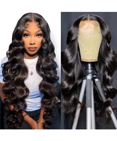 OONRD Body Wave Lace Front Wigs Human Hair 13x4 HD Transparent Lace Front Wigs For Women Pre Plucked Natural Hairline With Baby Hair 150% Density Brazilian Virgin Human Hair Lace Front Wigs 22 Inch 13x4 Body Wave Front W...