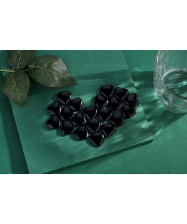 XIANNVXI 20 Pcs Black Obsidian Crystal Heart Stones - Natural Black Tourmaline Healing Gemstones for Energy Balancing | Reiki Palm Stones for Meditation - Buy Online on GoSupps.com