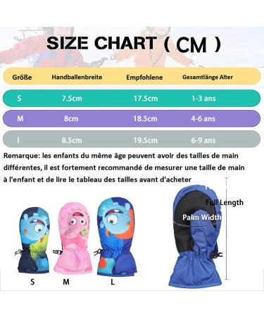 FAYHIJUN Waterproof Kids Mittens | Thermal Fleece Lined Winter Gloves for Ages 1-3 | Blue Ski and Snowboard Gloves for Boys and Girls - Buy Online on GoSupps.com
