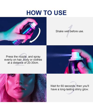 Shiny Glitter Body Spray - Quick-Drying Waterproof Highlighter for Skin, Face, Hair & Clothing (2.11 oz) - Buy Online on GoSupps.com