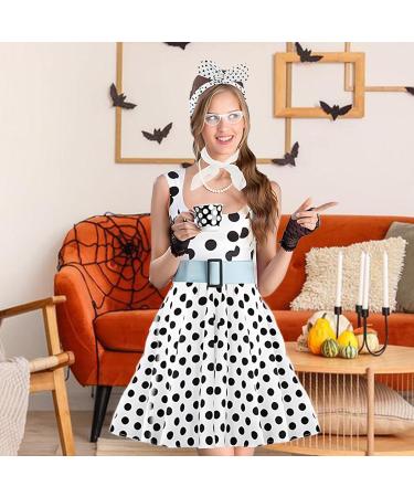 Seyrnicay 50s Accessories for Women Drop Earrings Headbands 1950s Outfi Set - Costume Accessories with Red Bow Headband Vintage Polka Dot Hair Bands Cat Eye Glasses - Buy Online on GoSupps.com