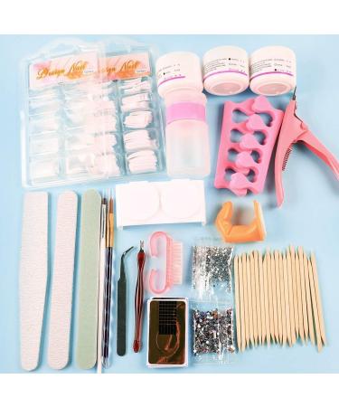Acrylic Nail Kit Set Professional Acrylic with Everything for Beginners Acrylic Powder Set with Glitter Powder False Tips Nail Art Rhinestones Decoration Acrylic Nail Brush Manicure Tools Nail Kit Gift for Women - Buy Online on GoSupps.com
