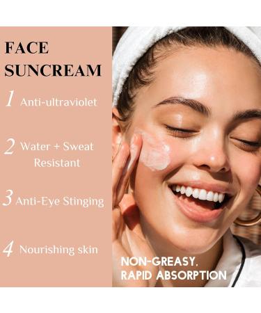 Trendyfave Sunscreen Spf 30+ Invisible Fluid Sun Cream Spf30+ Very Water+Sweat Resistant Face Sun Cream Ultra Light Uv Protetion Suncream Suncream For Sensitive Skin For Women & Men 80ml - Buy Online on GoSupps.com