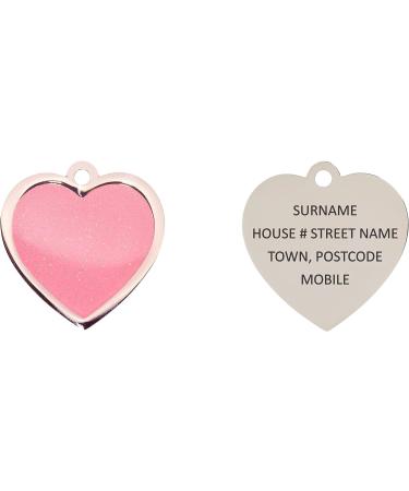 BWM Fashion Personalized Pet ID Tags Dog Tags | Dog Tag for Pets Laser Engraved & Personalised | ID Tags for Dogs & Cats | Durable Strong & Deeply Engraved - Large Heart Pink Large Pink - Buy Online on GoSupps.com