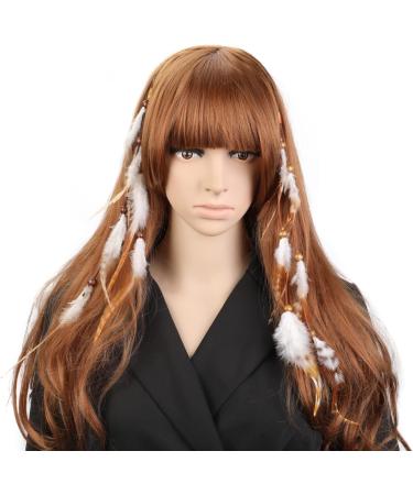 6Pcs Feather Hair Clips - Bohemian Hippie Hair Extension Accessories for Halloween Costume - Buy Online on GoSupps.com