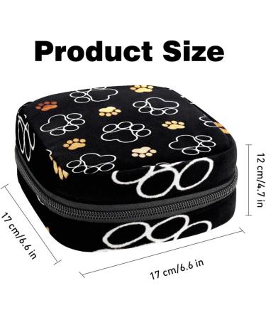 Menstrual Pad Bag with Zipper | Cute Dog Footprint | Women's Tampon & Napkin Organizer - Buy Online on GoSupps.com