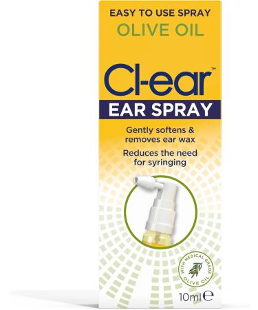Clear Olive Oil Ear Spray - Natural Ear Wax Removal Treatment - Gentle & Easy to Use - 10ml Spray - Buy Online on GoSupps.com