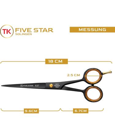 Premium Five Star Solingen Midnight 6.5 Hairdressing Scissors - Extra Sharp Hair Clippers for Men Women & Children - Rust-Free Ideal for Fine & Strong Hair - Buy Online on GoSupps.com