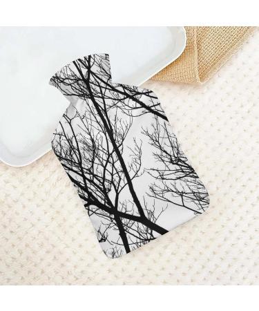 Black Branches Hot Water Bottle with Plush Cover | Hand Warmer for Adults & Children | 26.5x15.3cm - International Shipping - Buy Online on GoSupps.com