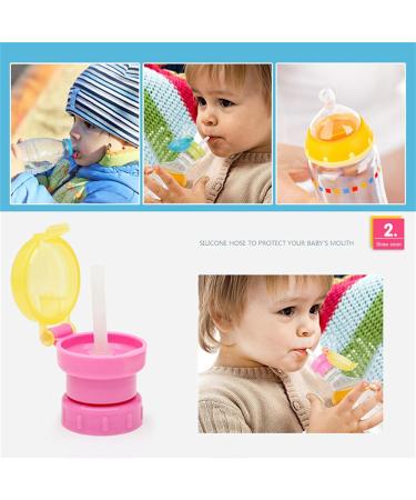 Spill Proof Water Bottle Straw Cap Portable SodaWater Bottle Twist Cover Cap with Straw for Children Adults - Buy Online on GoSupps.com