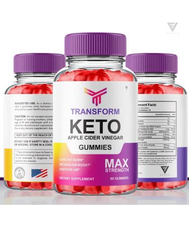 Transform Keto ACV Gummies 525mg for Weight Loss with Apple Cider Vinegar - 60 Count Pack - Oprah Winfrey Approved - Buy Online on GoSupps.com
