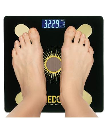 Smart Digital Solar Powered Body Fat Scale for Precise Weight, BMI, and Body Composition Tracking - Smartphone App for Progress Monitoring - Buy Online on GoSupps.com