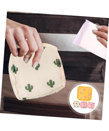 Coolhiya 4-Piece Ice Cream Organizer & Multi-Function Bag for Women | Breastfeeding Inserts Toilet Paper Holder Menstrual Pads & Hygiene Bag | Cactus Fabric Design - Buy Online on GoSupps.com