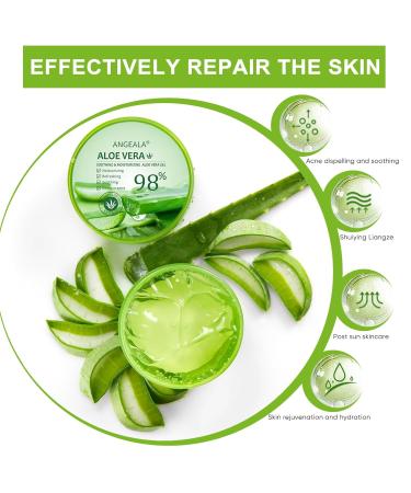 Organic Aloe Vera Gel for Face & Body | 98% Pure Freshly Harvested Soothing Moisturizer for Skin Scalp & Hair (10oz - Buy Online on GoSupps.com