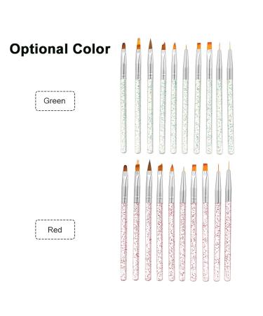 10pcs Nail Art Brush Set - Flat Line UV Gel & Acrylic Painting Tools for Manicure - Buy Online on GoSupps.com