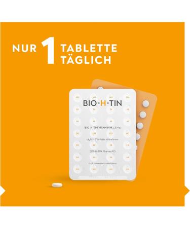 BIO-H-TIN Vitamin H 2.5 mg (Biotin) for Healthy Hair & Nails - 84 Tablets | 12 Weeks Supply - Buy Online on GoSupps.com