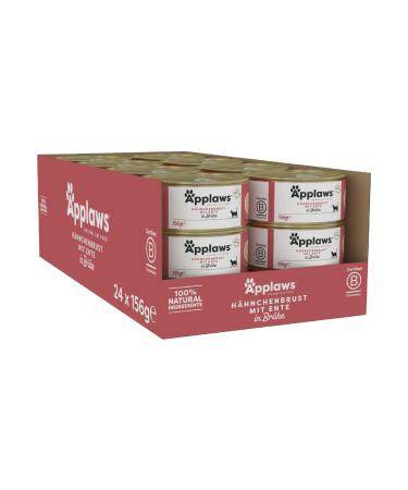 Applaws Premium Natural Wet Cat Food Chicken with Duck in Broth 156g Can (24x156g) Chicken with Duck in Broth 156 g (24 pack)