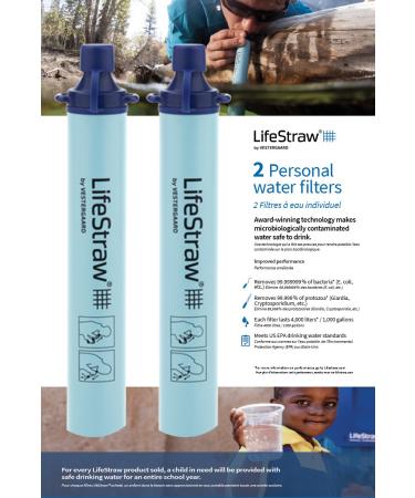 LifeStraw Personal Water Filter 2 Pack + Potable Aqua Water Purification Tablets - Emergency Preparedness Combo - Buy Online on GoSupps.com