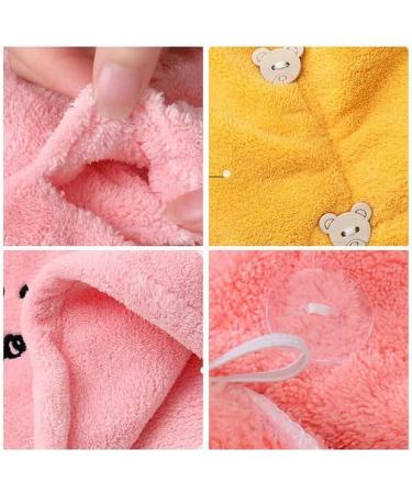 Soft Coral Fleece Hair Towel Set | Super Absorbent Yellow Hair Wrap Turban | Rapid Drying Microfiber Towel for Women & Children - Buy Online on GoSupps.com