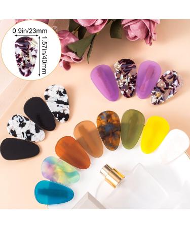 HINZIC 16pcs Teardrop Hair Clips - Acrylic Resin No Bend Hair Barrettes for Women & Girls | Creaseless Hairpins for Makeup & Hairstyles - Buy Online on GoSupps.com