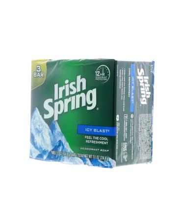 Irish Spring Icy Blast Deodorant Bar Soap 3.75 oz, 3 Bars (Pack of 4) - Refreshing Scent, Long-lasting Cleanliness - Buy Online on GoSupps.com