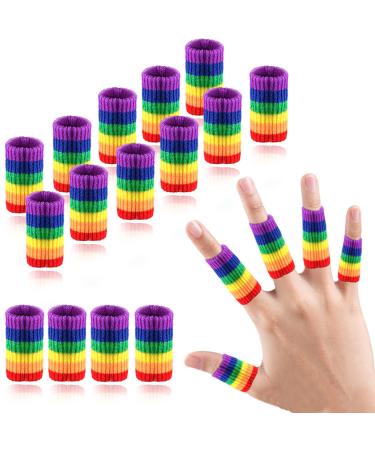 Ednyzakrn 20 pieces of finger protection in the event of injury finger bandage finger bandage stretchy finger cover for trigger finger arthritis swelling basketball finger protection unit size rainbow 20