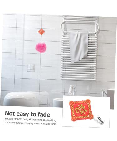 STOBAZA 2pcs Hook up Towel Hook Badroom Wall Hook Metal s Hooks Adhesive Hooks Chinese Style Chinese Knot 8x6cm Assorted Color - Buy Online on GoSupps.com