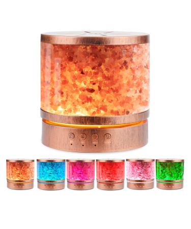 Autumn Rain Essential Oil Diffuser Himalayan Salt Lamp Cool Mist Humidifier 400 ml Ultrasonic Aroma Diffusers Humidifier 7 Colors Changing LED Night Lights Gifts Ideas for Mom 400ML