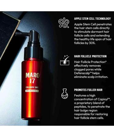MARO17 Collagen Shot Essence - Capixyl & Peptides for Hair Growth | Prevent Hair Loss | 1.7 oz - Buy Online on GoSupps.com