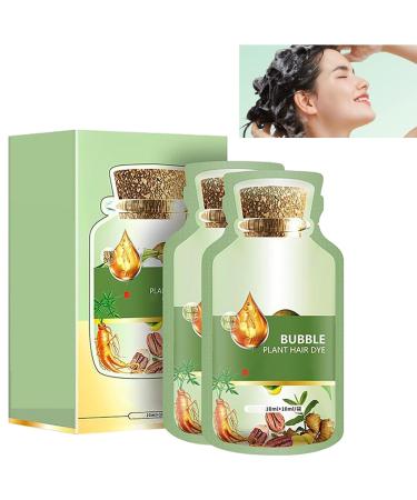 KOAHDE Natural Plant Hair Dye Shampoo New Botanical Bubble Hair Dye Natural Plant Bubble Hair Dye Bubble Plant Hair Dye Hair Color Bubble Dye Botanical Plant Bubble Hair Dye 20ml*10PC Coffee Color