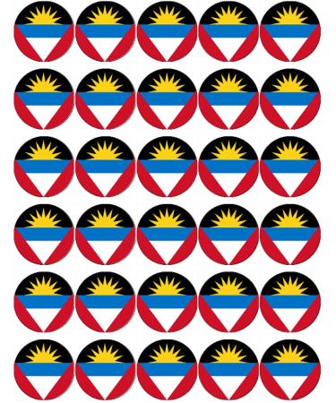 30 Antigua and Barbuda Cupcake Toppers Edible Wafer Paper Fairy Cake Toppers Birthday Cake Decorations