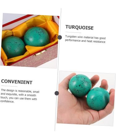Fomiyes 8 Stk Turquoise Handball & Baoding Balls - Strengthen Wrists & Enhance Health | Chinese Meridian Bouncing Balls - Buy Online on GoSupps.com